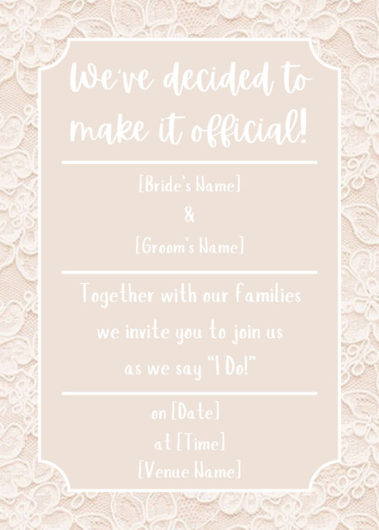 We've Decided To Make It Official Digital Invitation