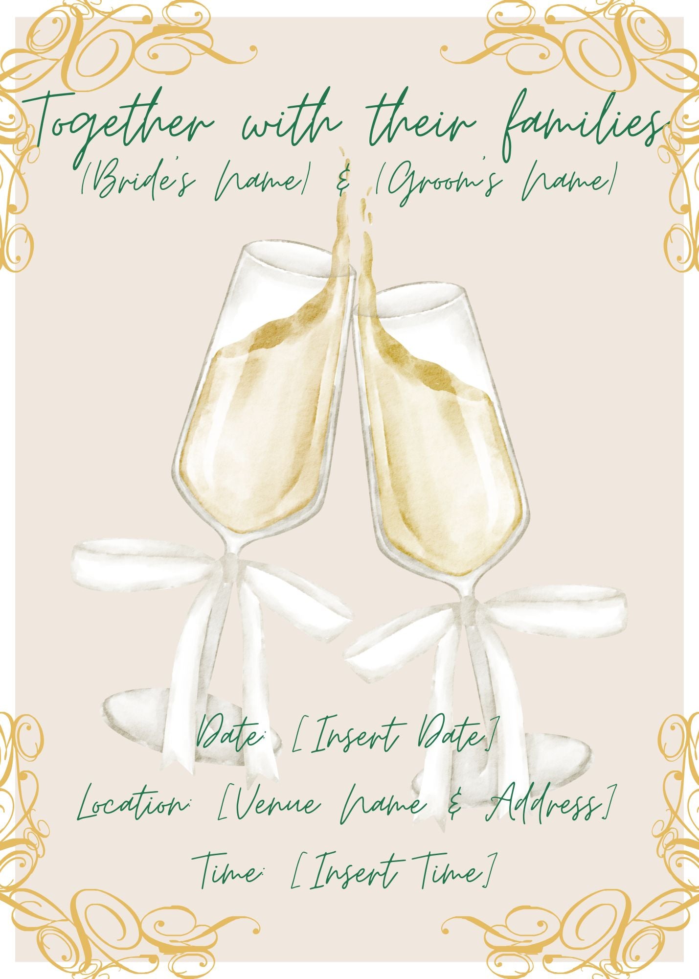 Rustic Elegance Wedding Digital Invitation